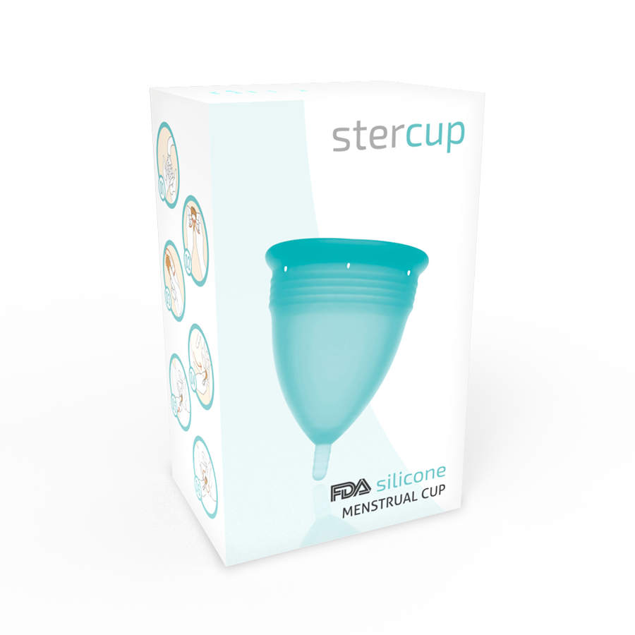 STERCUP - COPA MENSTRUAL FDA SILICONA AQUAMARINA - TALLA L - immagine 4