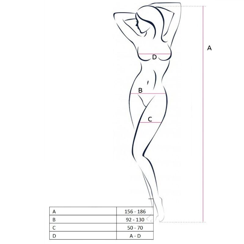 PASSION - WOMAN BS053 BODYSTOCKING BLANCO TALLA ÚNICA - immagine 2