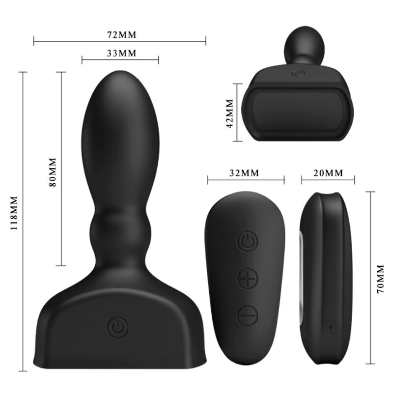 MR PLAY - TELECOMANDO PLUG ANALE GONFIABILE NERO - immagine 4