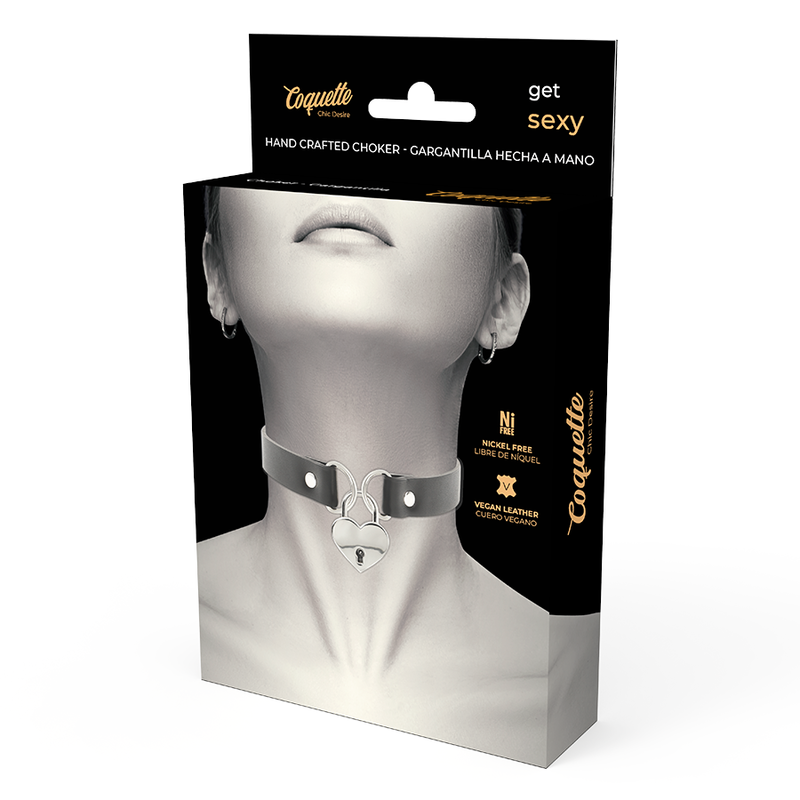 COQUETTE CHIC DESIRE - COLLANA IN PELLE VEGANA CON ACCESSORIO CUORE CON CHIAVE - immagine 3