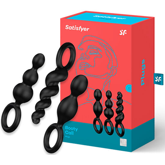 SATISFYER - SET 3 PZ TAPPI ANAL NERO - immagine 2