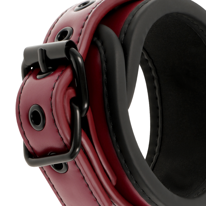 FETISH SUBMISSIVE DARK ROOM - MANETTE ALLA CAVIGLIA VEGAN IN PELLE CON FODERA IN NEOPRENE - immagine 6