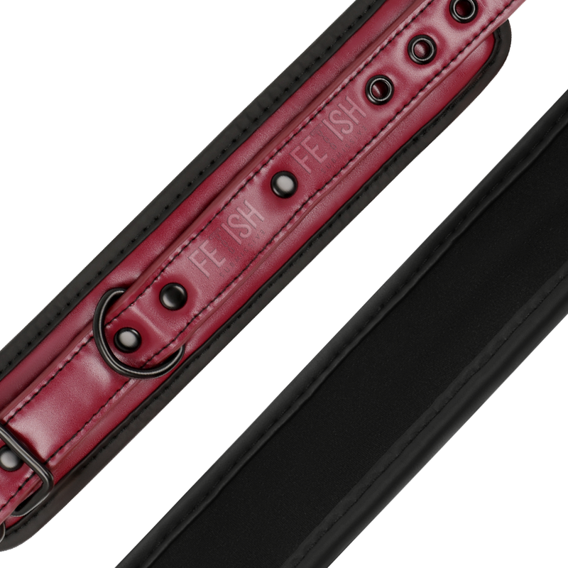FETISH SUBMISSIVE DARK ROOM - MANETTE ALLA CAVIGLIA VEGAN IN PELLE CON FODERA IN NEOPRENE - immagine 2