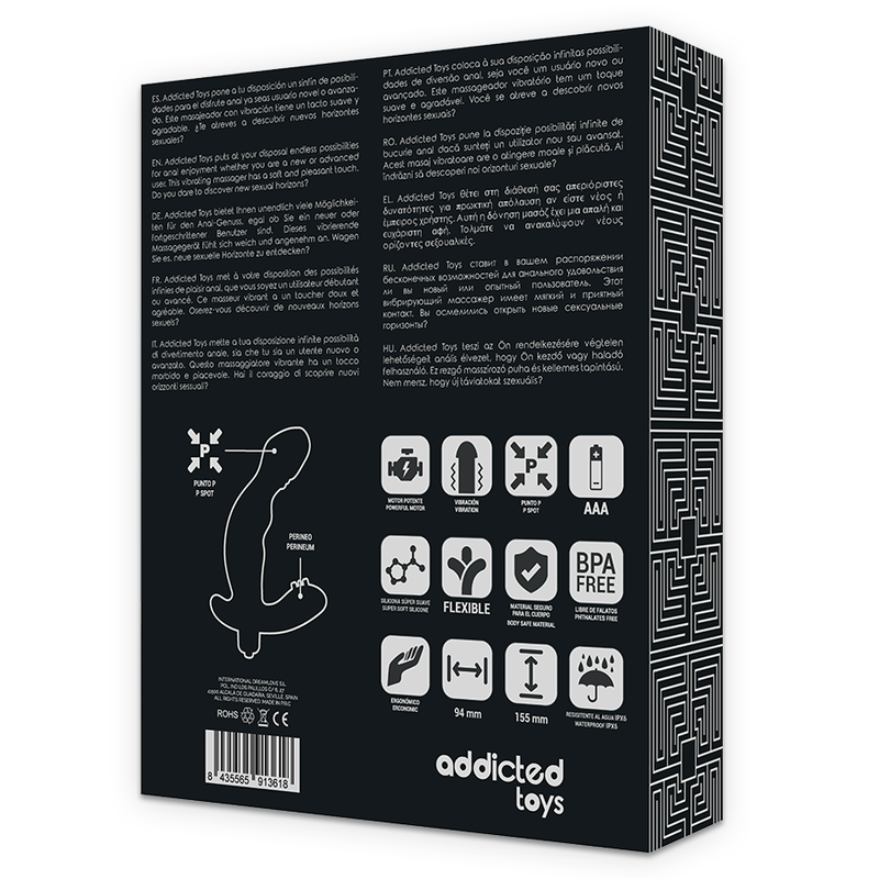 ADDICTED TOYS - STIMOLATORE ANALE PROSTATA REALISTICO IN SILICONE P-SPOT VIBE - immagine 7