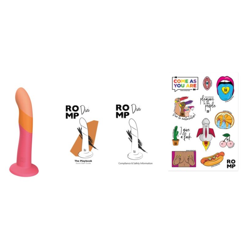 ROMP - DIZI DILDO IN SILICONE CON VENTOSA TRICOLORE 18 CM - immagine 7