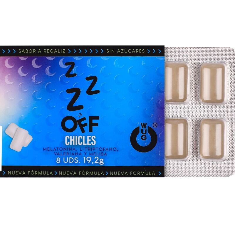WUG off - El chicle funcional con melatonina y valeriana sabor regaliz BLISTER 8 UDS - immagine 2