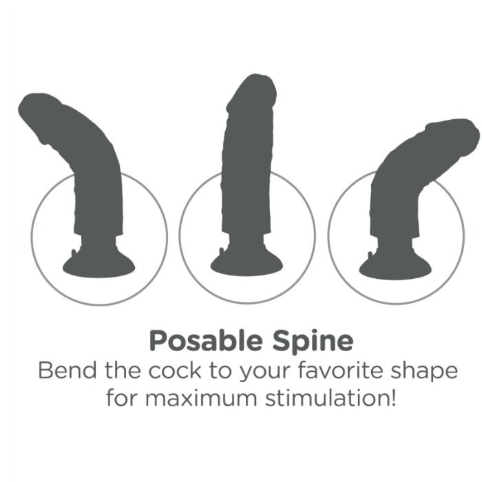 KING COCK - DILDO VIBRADOR CON TESTICULOS 20.3 CM NATURAL - immagine 4