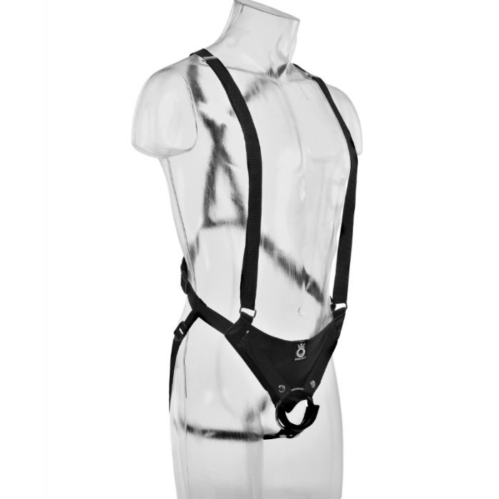 KING COCK - STRAP-ON CON DILDO HUECO 25.5 CM Y TIRANTES COLOR CARNE - immagine 4