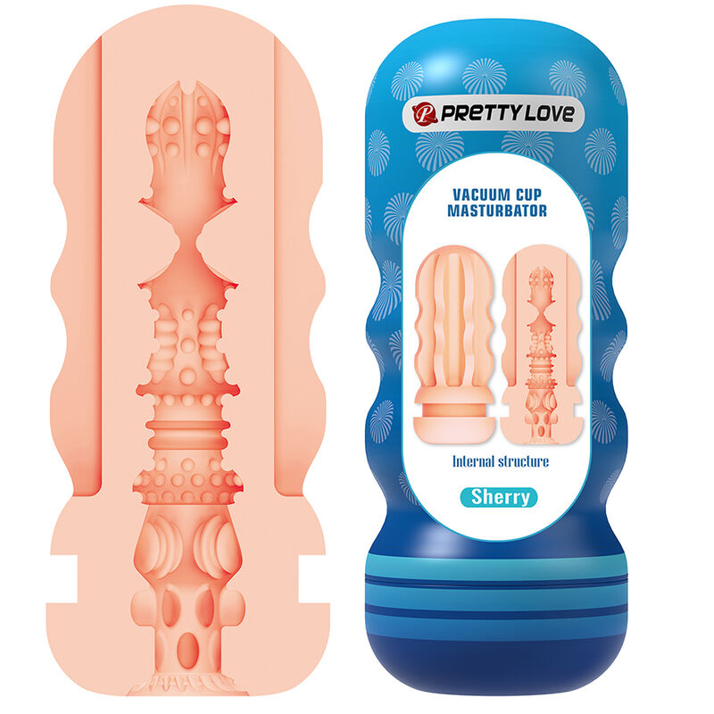 PRETTY LOVE - MASTURBATORE VAGINALE SHERRY CON VENTOSA E TEXTURE INTERNE