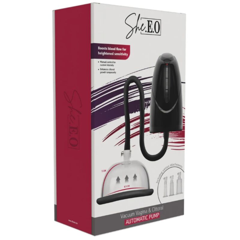 SHE.E.O - POMPA A VUOTO AUTOMATICA PER VAGINA E CLITORIDE NERA - immagine 2