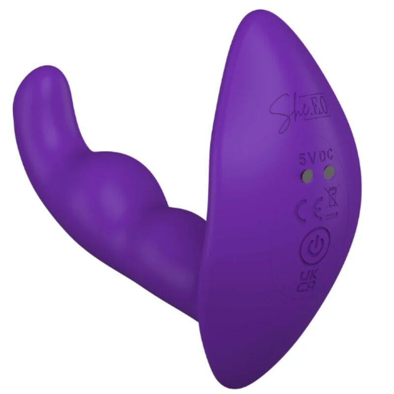 SHE.E.O - STIMOLATORE ANALE VIBRANTE ROTANTE CON TELECOMANDO VIOLA - immagine 2