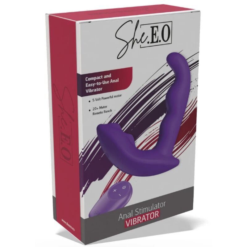 SHE.E.O - STIMOLATORE ANALE VIBRANTE ROTANTE CON TELECOMANDO VIOLA - immagine 8