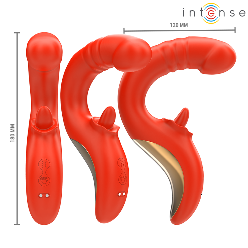 INTENSE - PAULINA VIBRATORE E STIMOLATORE A FORMA DI U ROSSO - immagine 6