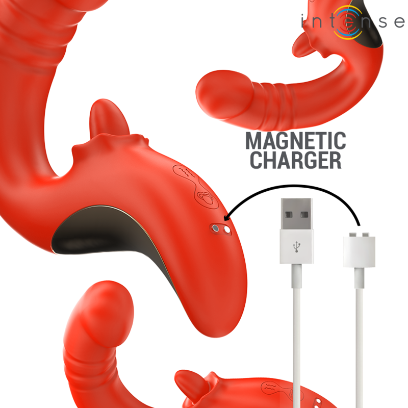 INTENSE - PAULINA VIBRATORE E STIMOLATORE A FORMA DI U ROSSO - immagine 2