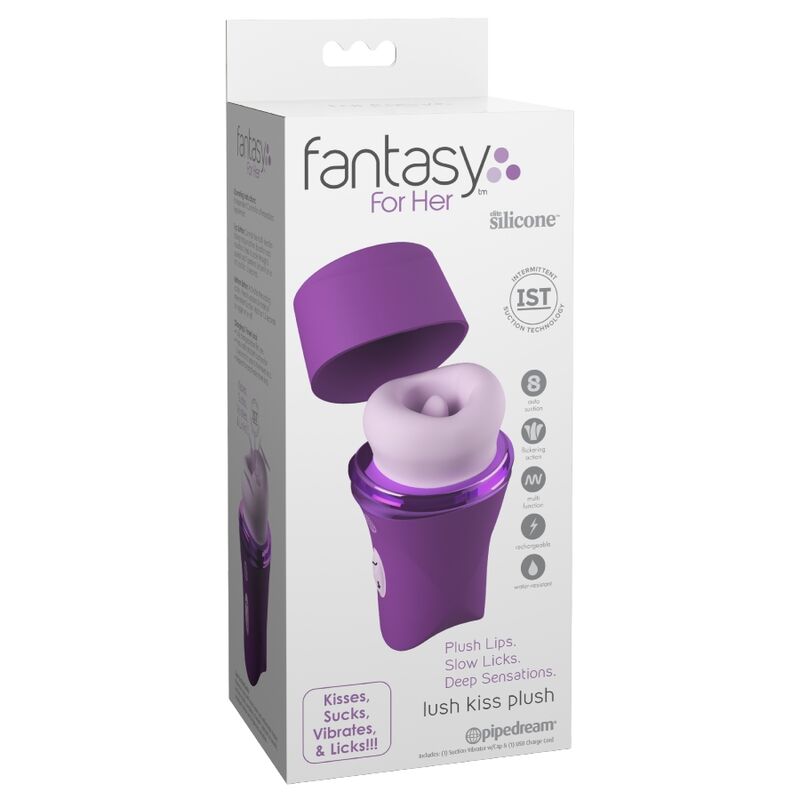 FANTASY FOR HER - LUSH KISS PELUCHE VIOLA STIMOLATORE CLITORIDEO A SUZIONE E LECCHIO - immagine 5