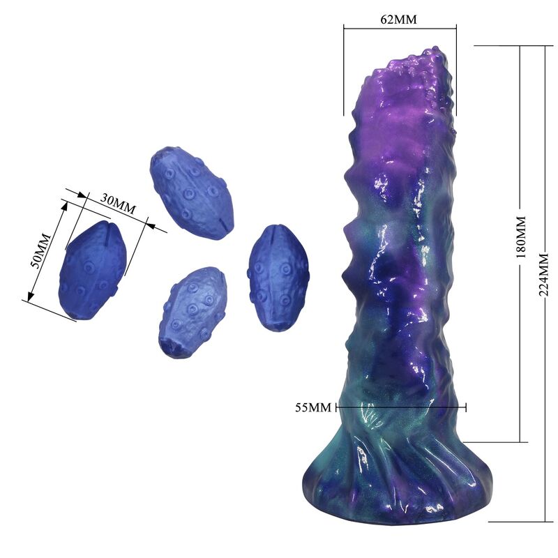 POWER MONSTERS - DUSKWALKER SENTINEL TRICOLOR DILDO GONFIABILE IN SILICONE FANTASY 23 CM Ø 5 CM - immagine 7