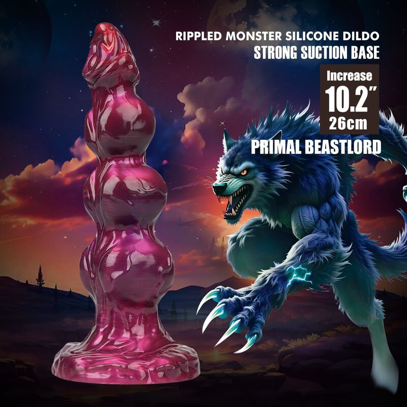 POWER MONSTERS - PRIMAL BEASTLORD DILDO IN SILICONE ROSA TRASLUCIDO FANTASY 26 CM Ø 5 CM - immagine 7