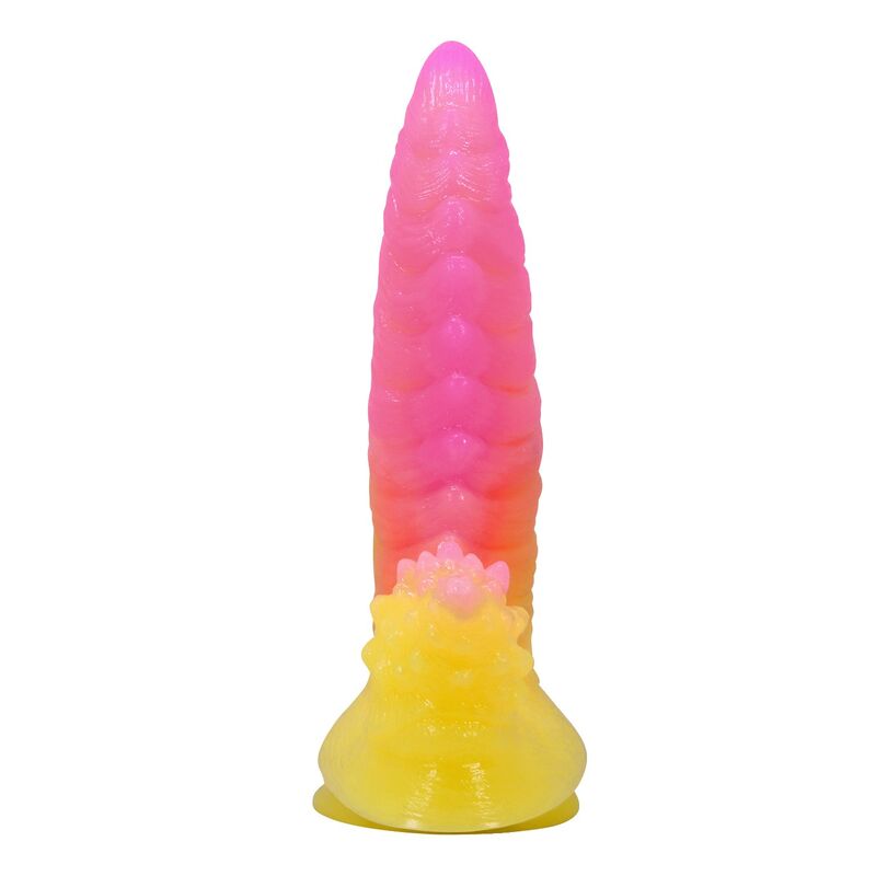 POWER MONSTERS - DILDO FANTASY MOSTRO ONDULATO CON VENTOSA 22,5 CM Ø 5,5 CM ROSA E GIALLO - immagine 5
