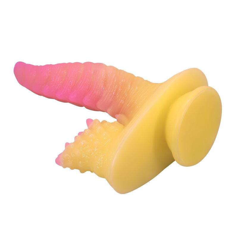 POWER MONSTERS - DILDO FANTASY MOSTRO ONDULATO CON VENTOSA 22,5 CM Ø 5,5 CM ROSA E GIALLO - immagine 6