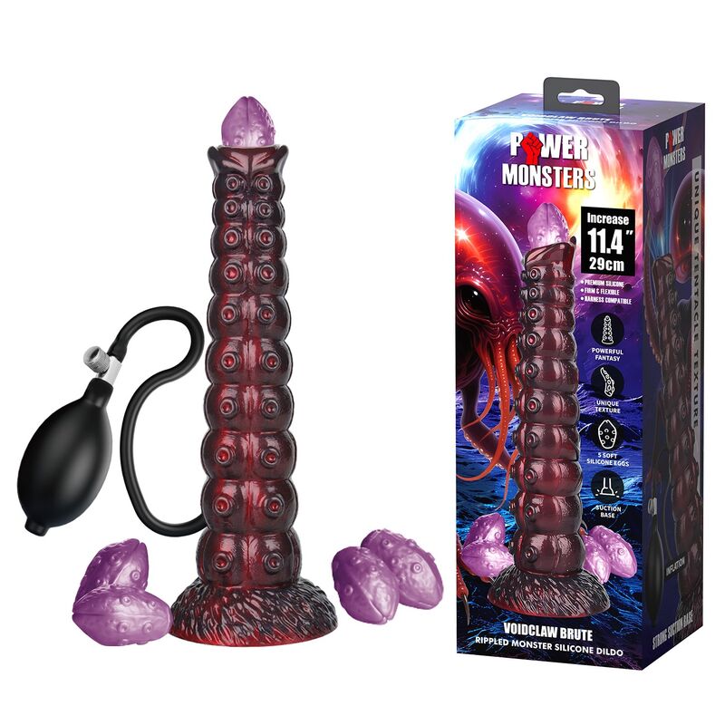 POWER MONSTERS - VOIDCLAW BRUTE DILDO GONFIABILE IN SILICONE BICOLORE FANTASY 29 CM Ø 5.7 CM - immagine 8